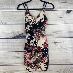 Floral Strappy Mini Dress Size Small